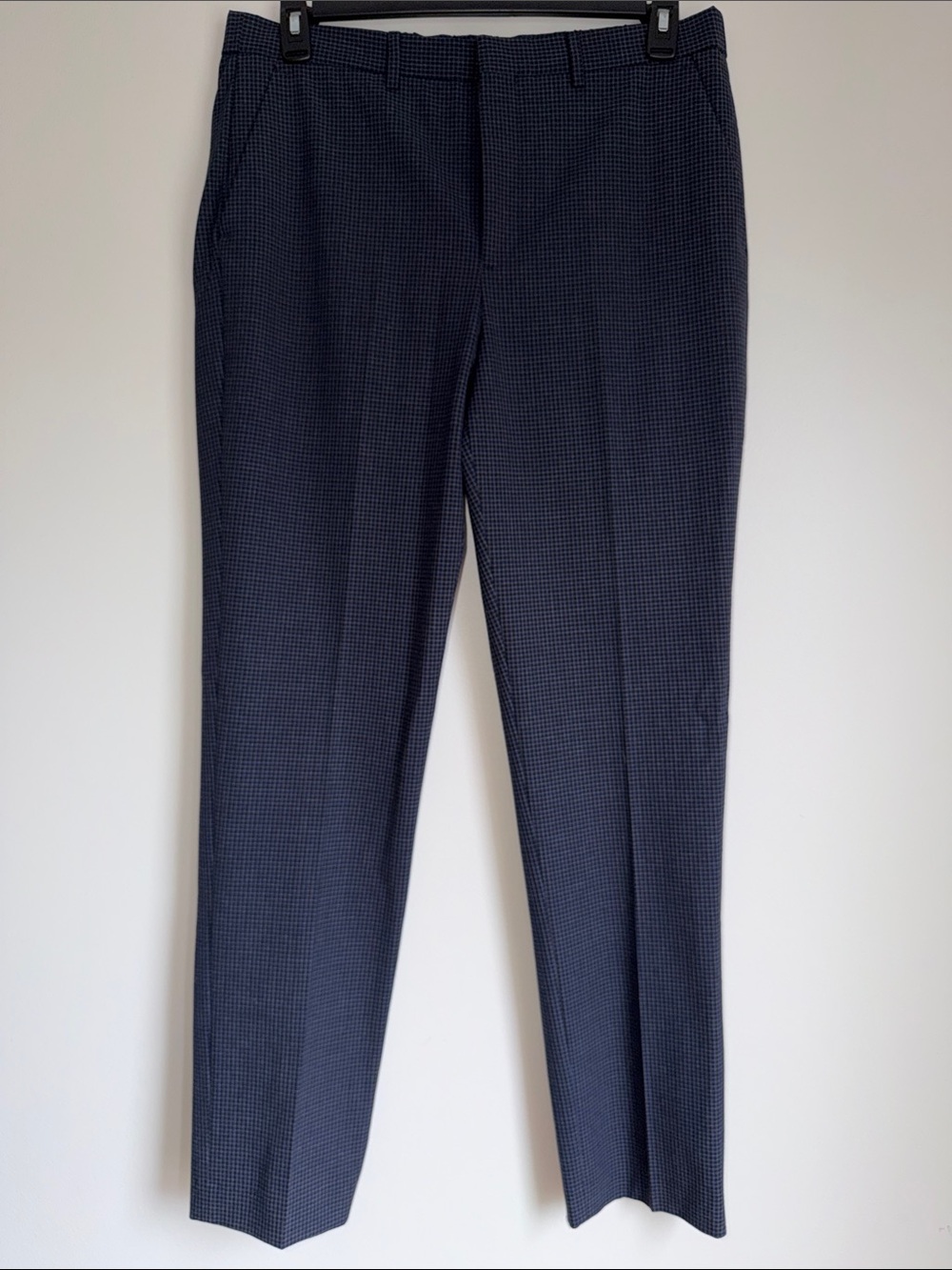 Express Men's Navy and Black Micro-Check Dress Pants, 34x34 Extra Slim